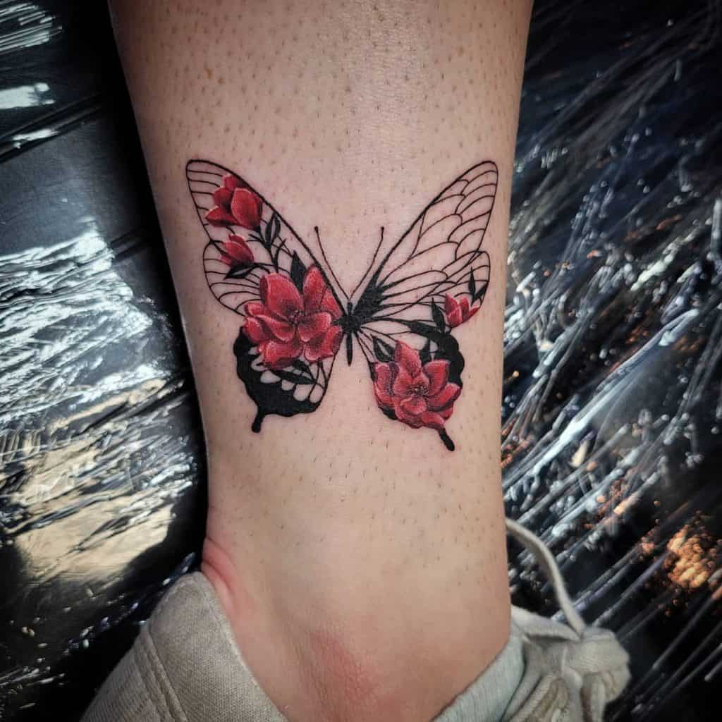 Flower And Butterfly Tattoos 3
