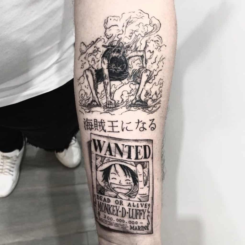 Forearm Black Ink One Piece Tattoo 