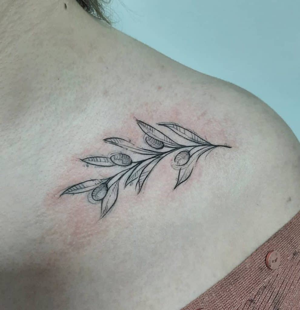 Greek Olive Branch Tattoo 2