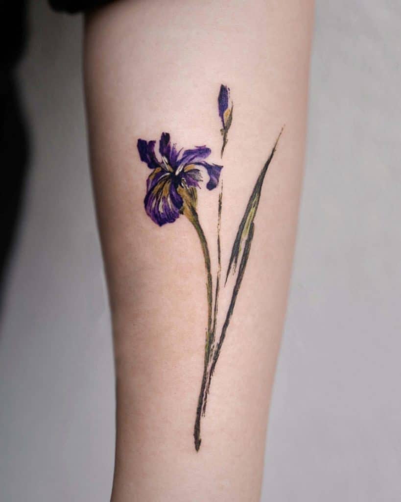 Iris Floral Tattoo 1