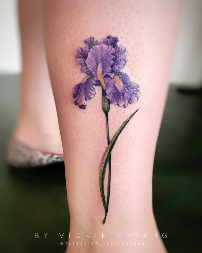 Iris Floral Tattoo 2