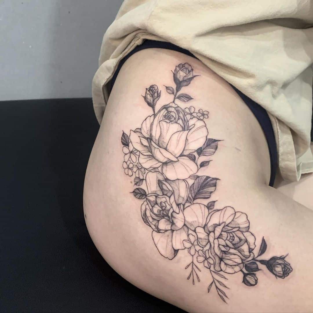 Jasmine Flower Tattoo On Thigh Gorgeous Ink 