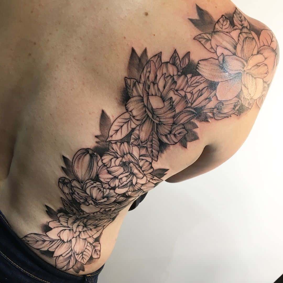 Jasmine Flower Tattoo Shoulder Idea