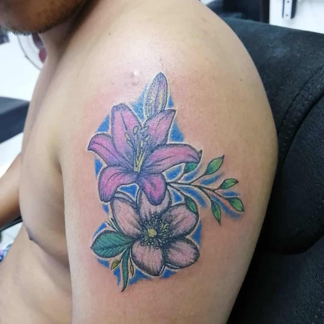 Jasmine Flower Tattoo Shoulder Ink