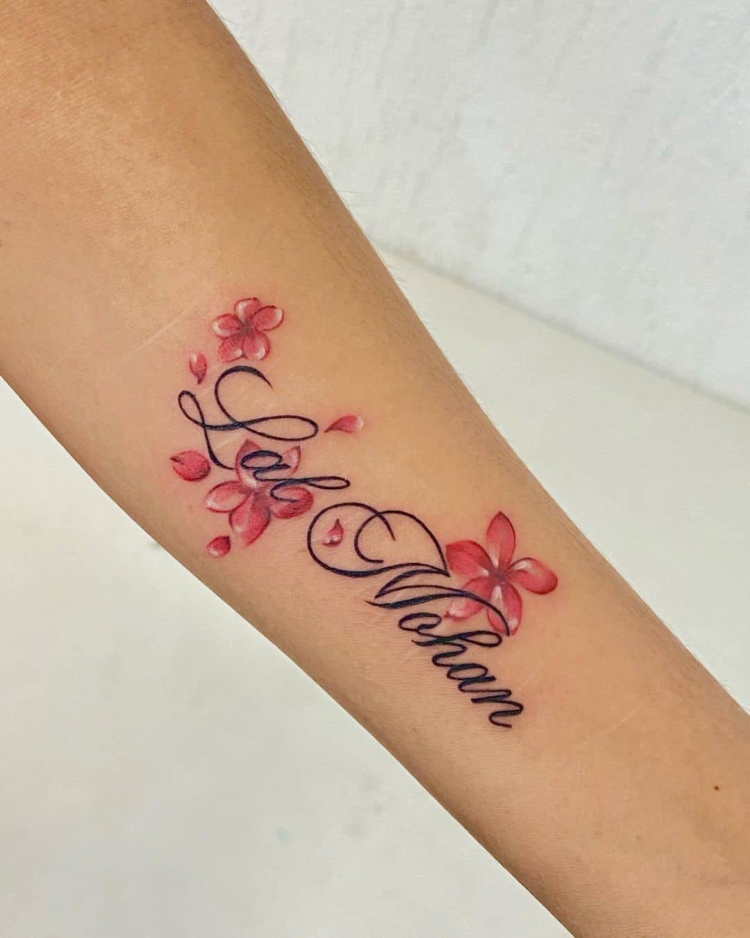 Jasmine Flower Tattoo With Name 