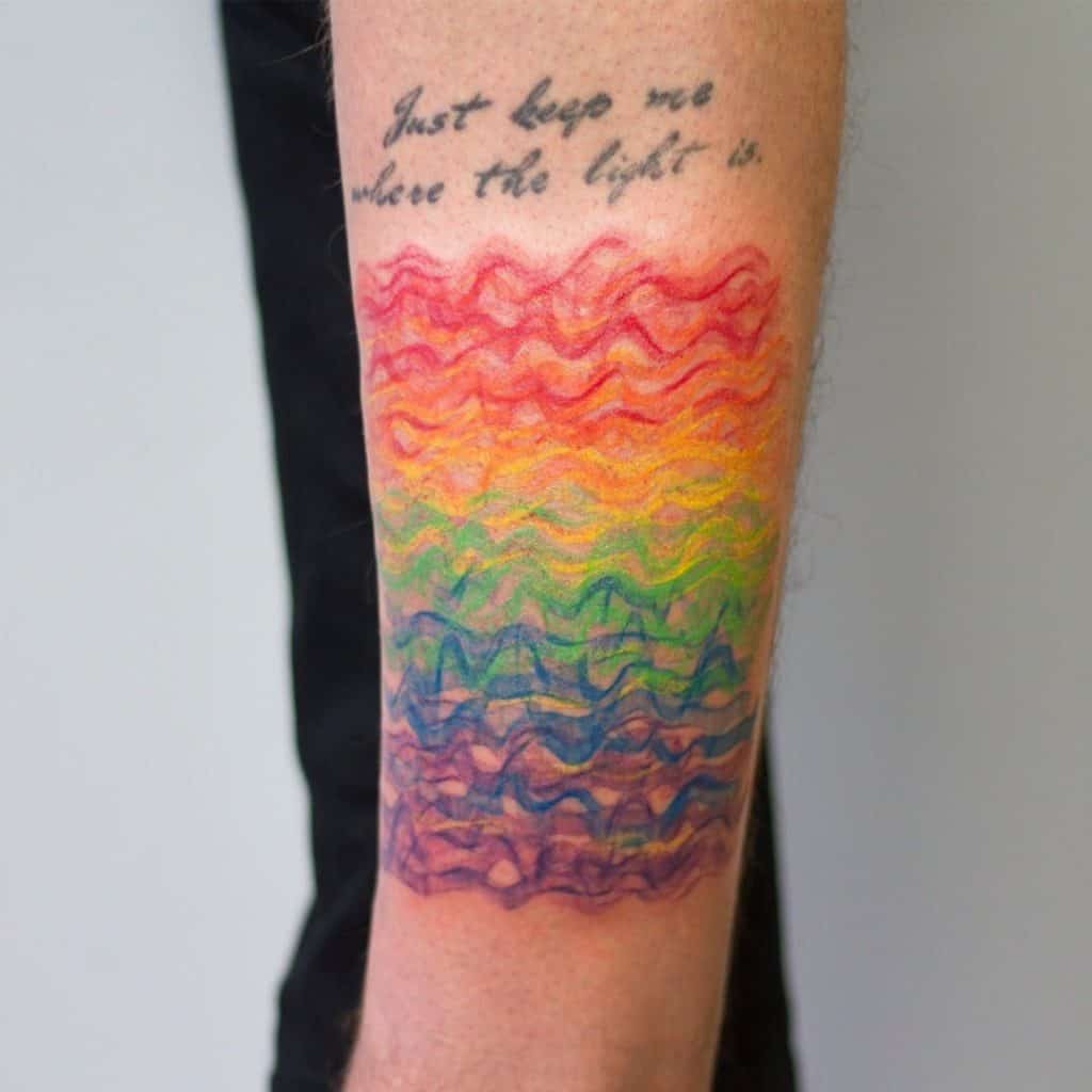 Rainbow Tattoo Ideas Bright Splash Over Arm