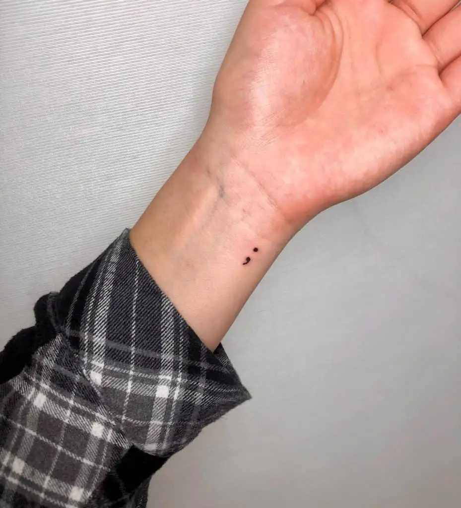 Semicolon tattoo with big meanings 5