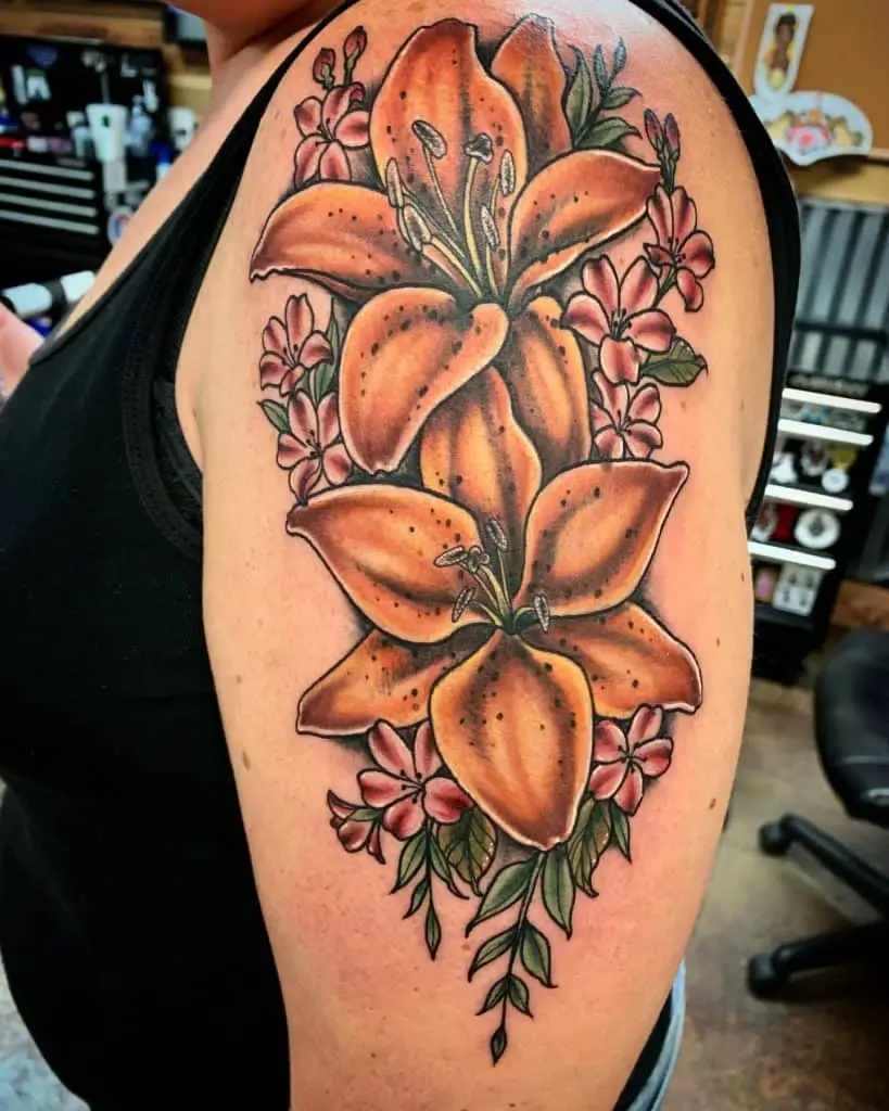 Tiger Lily Flower Tattoo 1
