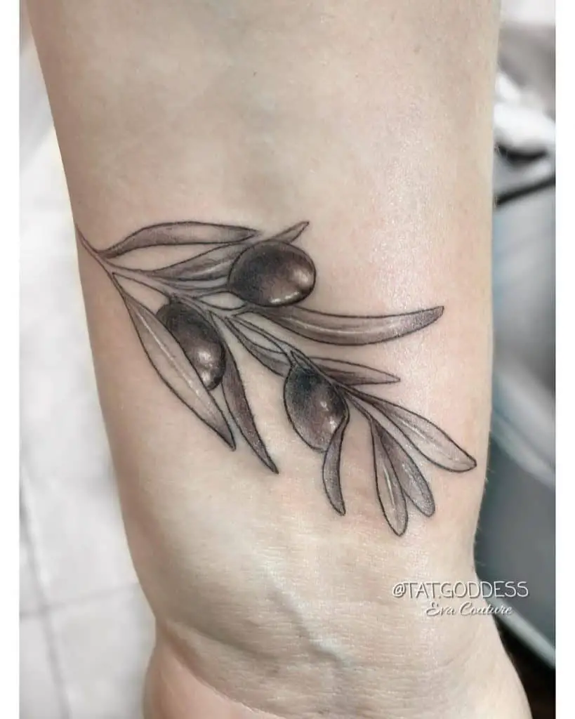 Traditional Olive Branch Tattoo 2