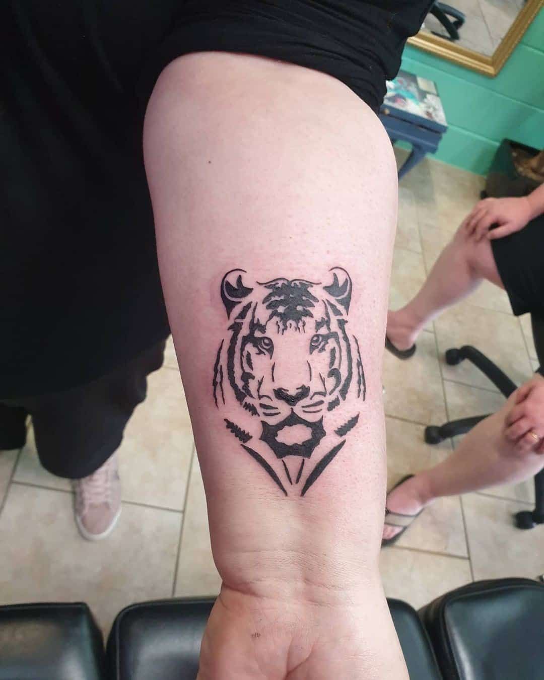 Artsy Black Tiger Tattoo