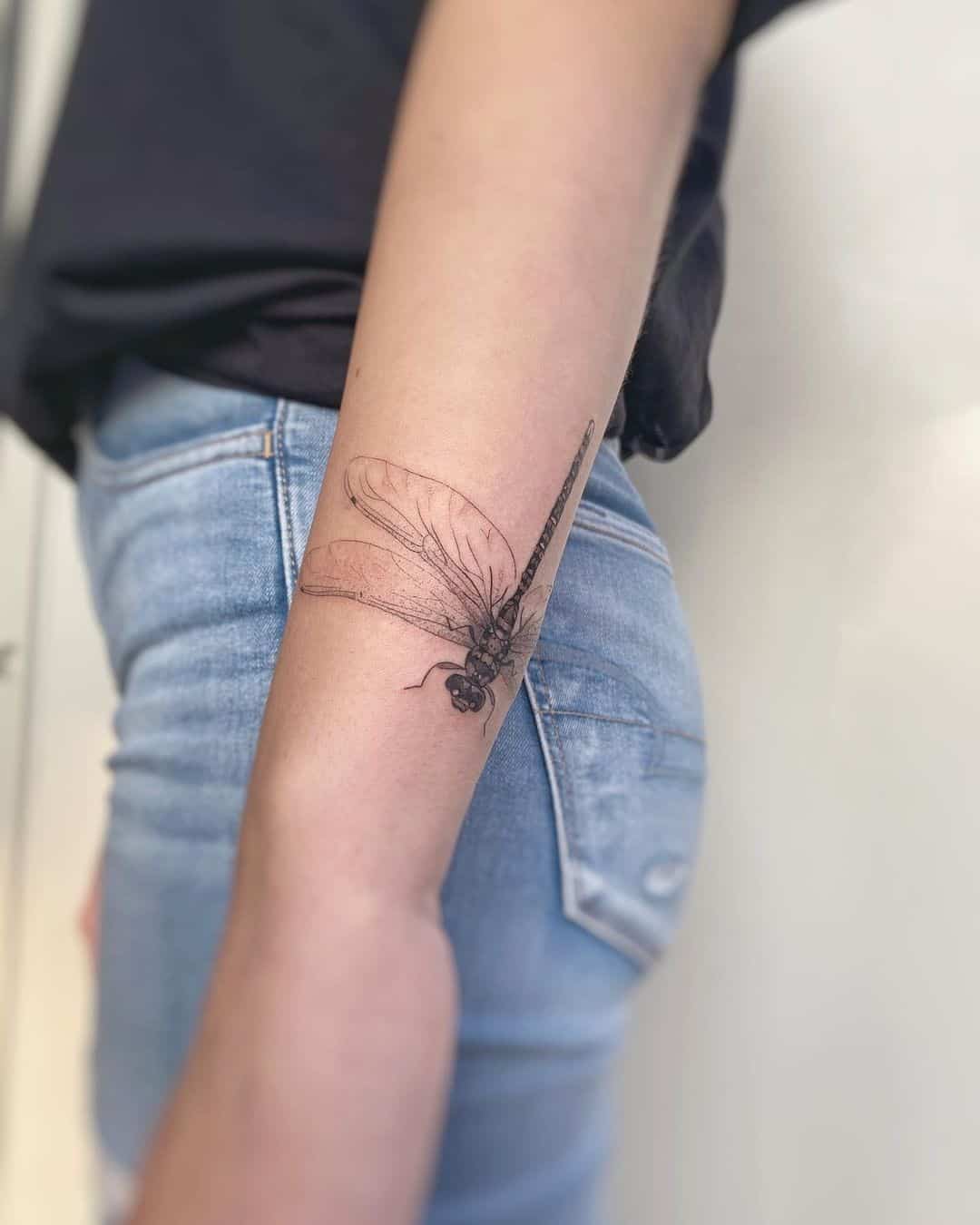 Back Wrist Dragonfly Tattoo