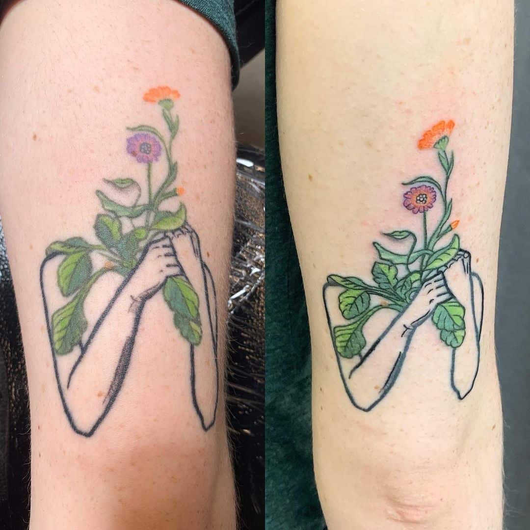 Before and after touch up tattoo women