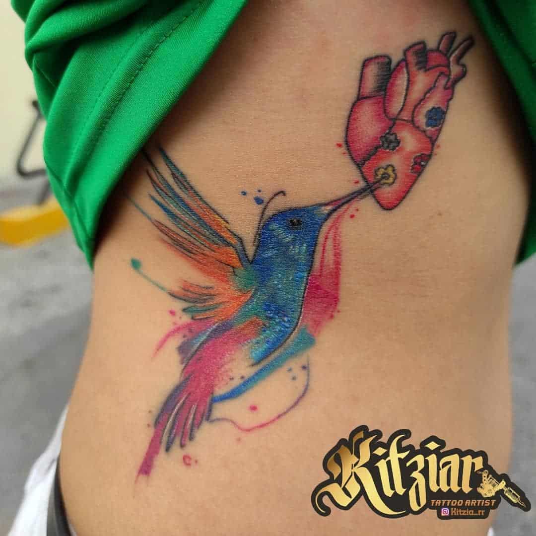 Bird side tattoo 2