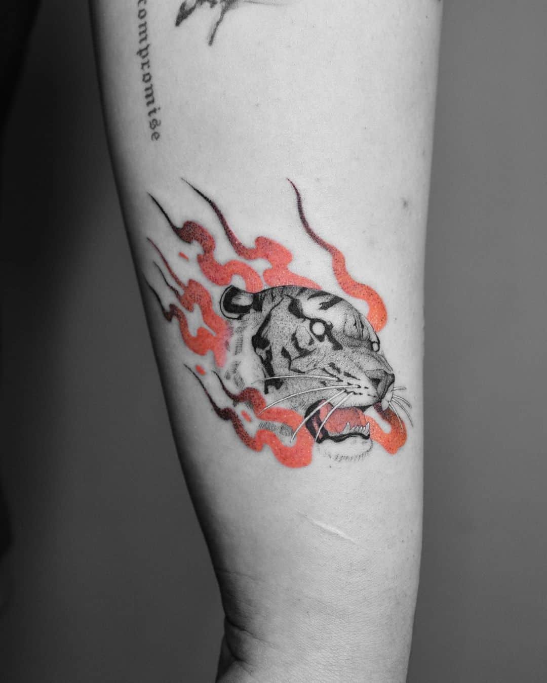 Burning Tiger Tattoo