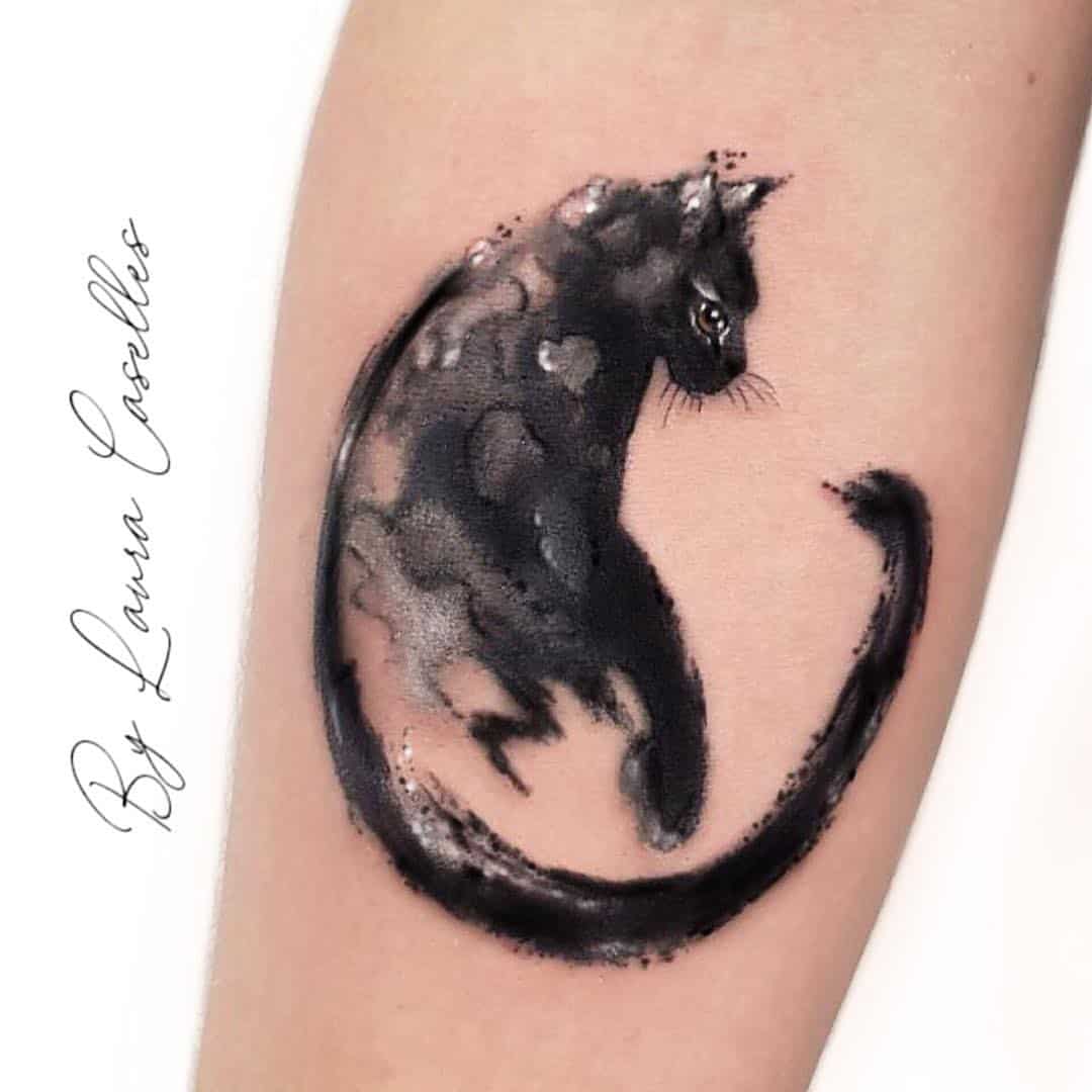 Cat Watercolor Tattoos 3