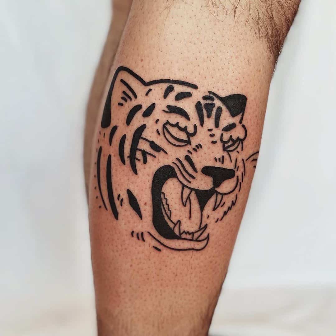 Cheetah Calf Tattoo