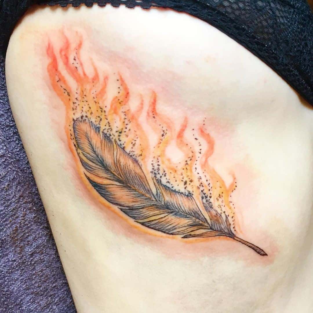Colorful Feather Tattoo 1
