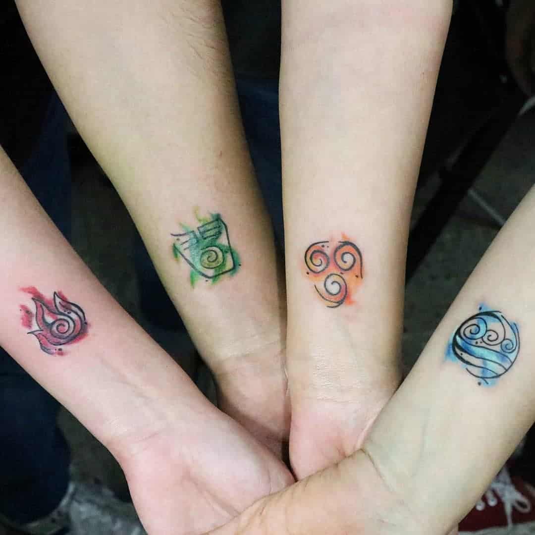 Colorful & Loud Matching Family Tattoo 
