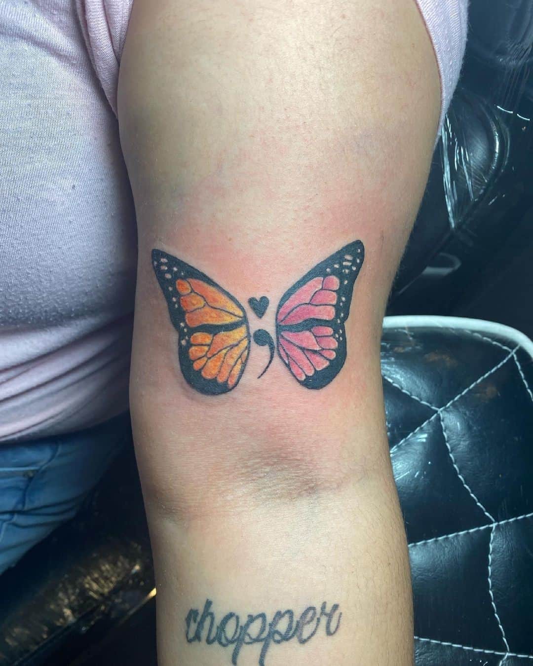 Colorful Semicolon Tattoo Butterfly 2