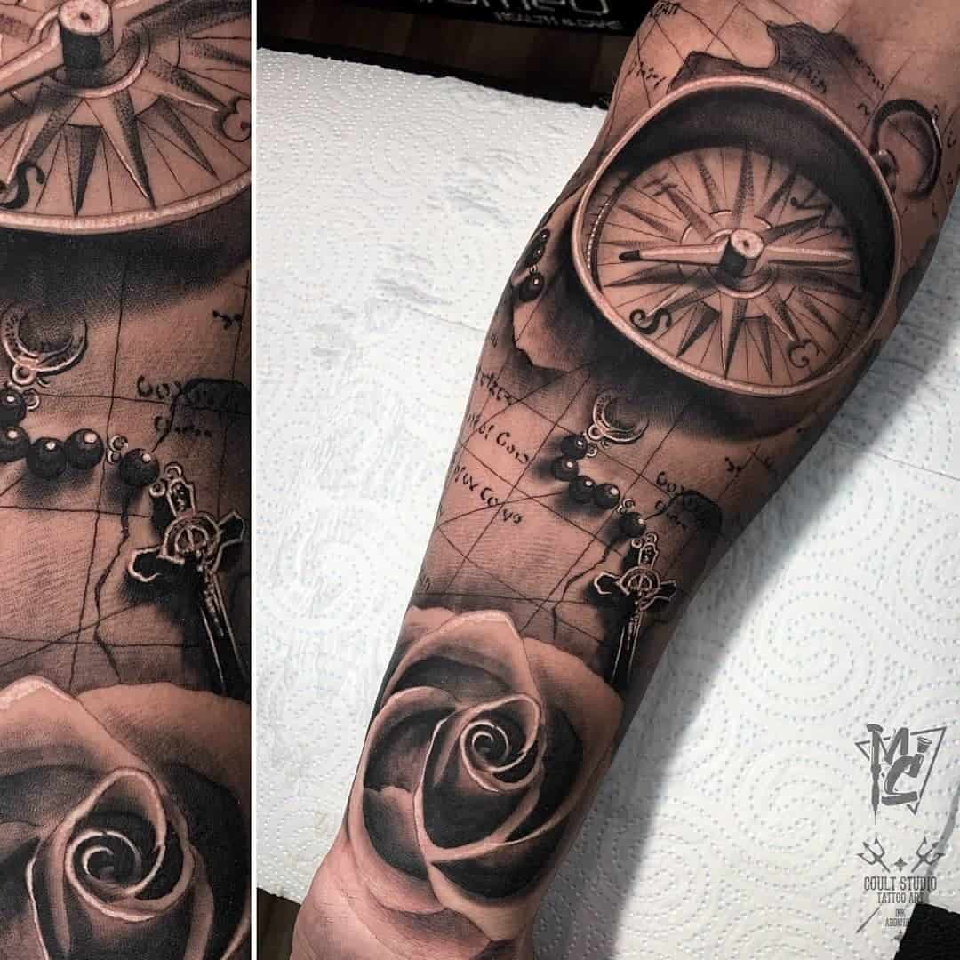 Compass Tattoo Ideas Over Arm