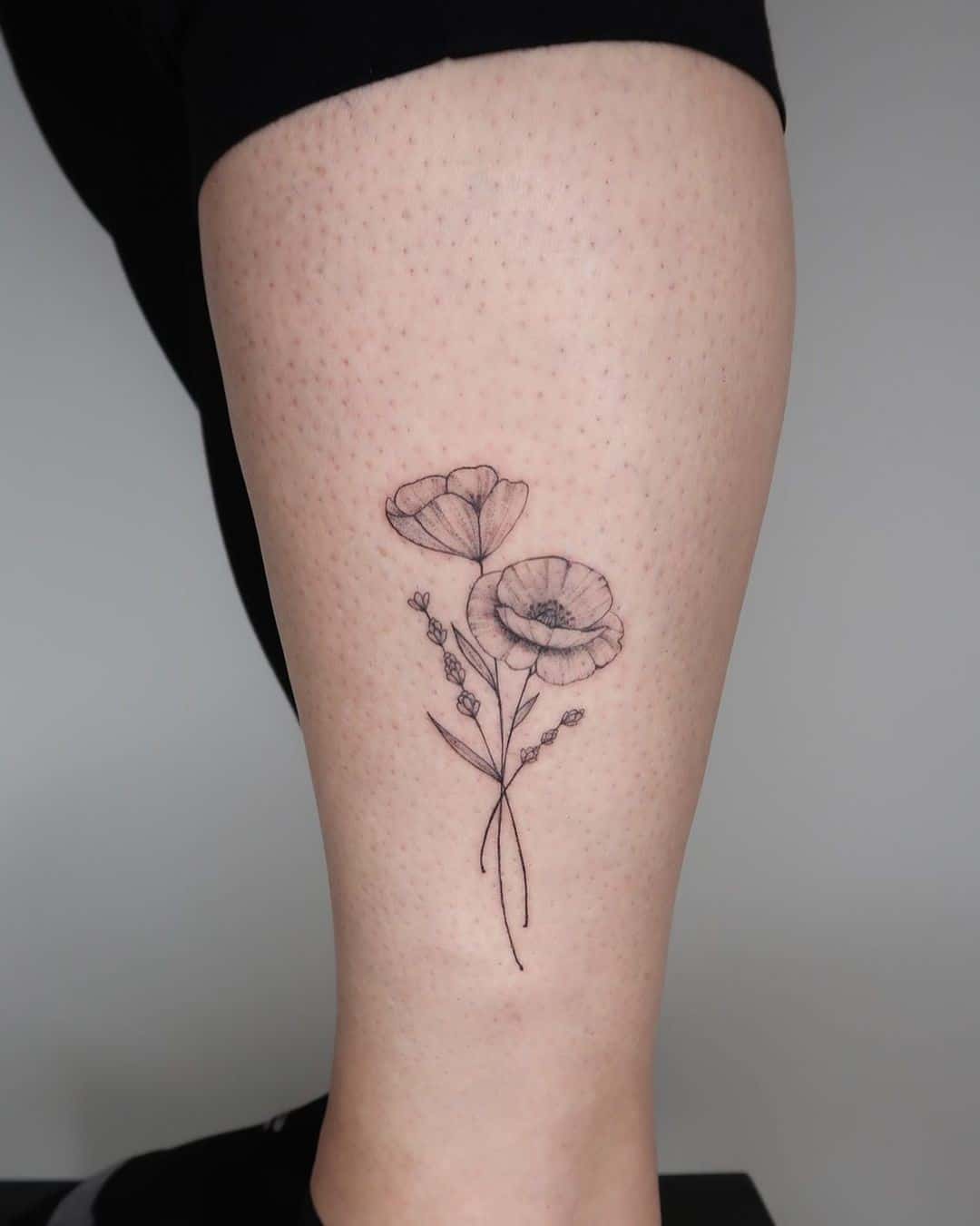 Cute Artsy Poppy Flower Tattoo