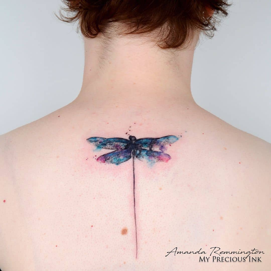Dragonfly Watercolor Tattoo 2