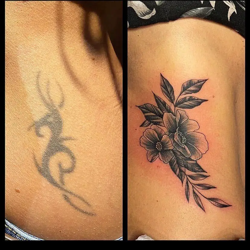 Floral Tribal Tatt Cover Up