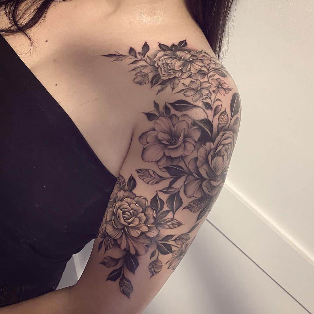 Floral sleeve tattoo 1