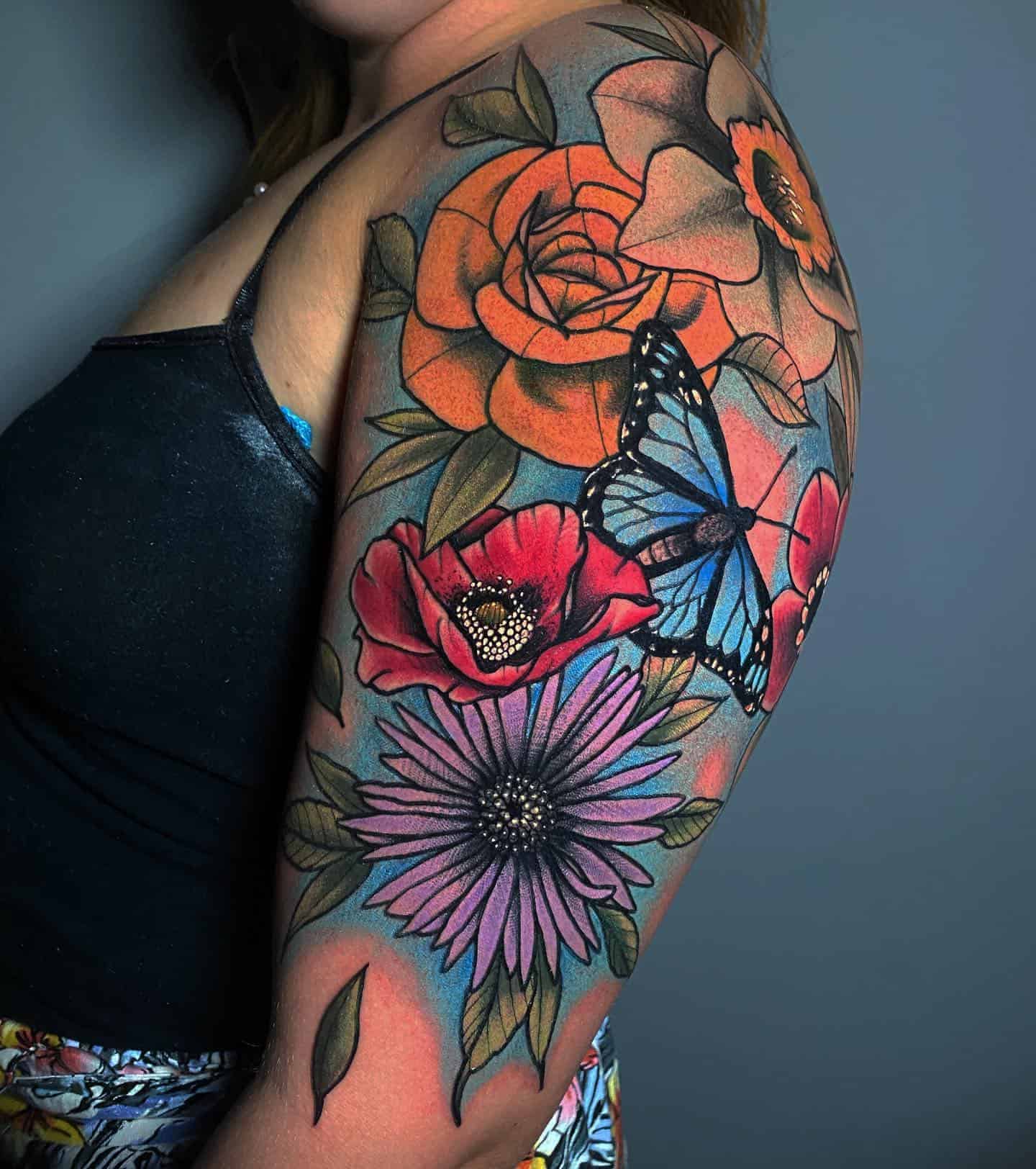 Floral sleeve tattoo 2