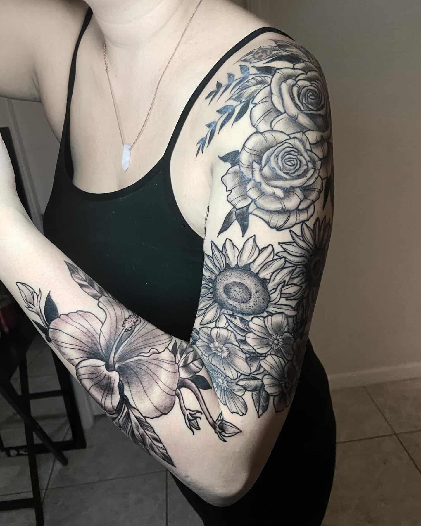 Floral sleeve tattoo 3