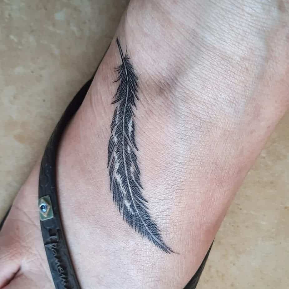 Foot Feather Tattoo 1