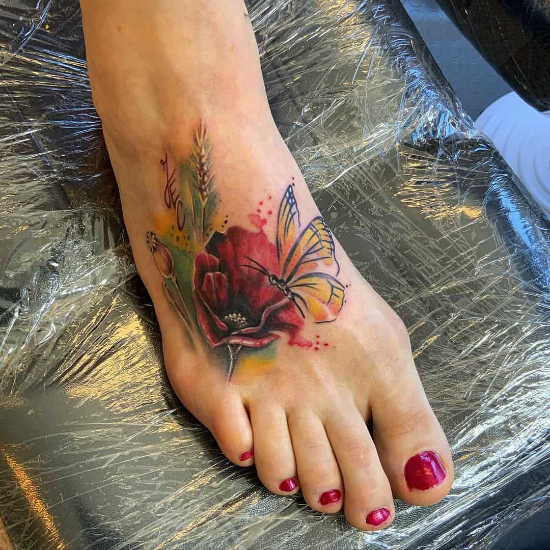 Foot Tattoo Cover Up Idea