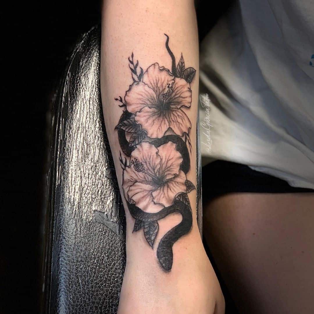 Forearm Hibiscus Flower Tattoo Ideas