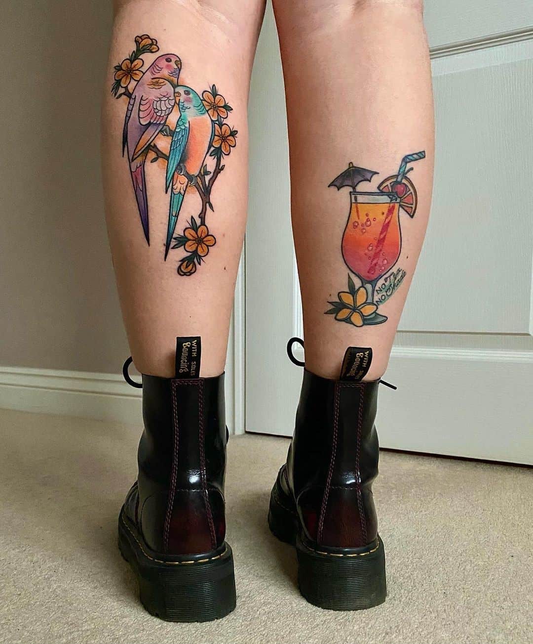 Funny Calf Tattoo For Ladies