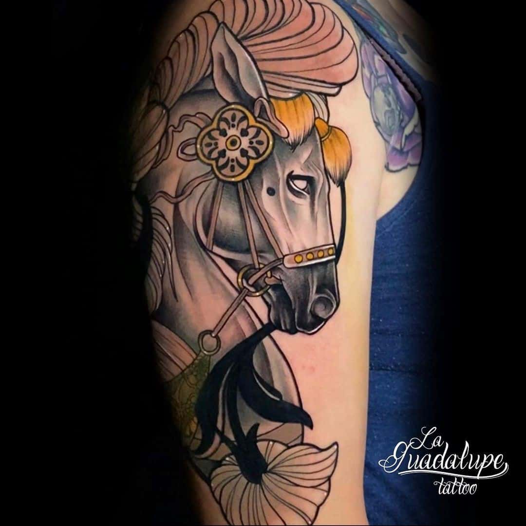 Giant Horse Shoulder Tattoo