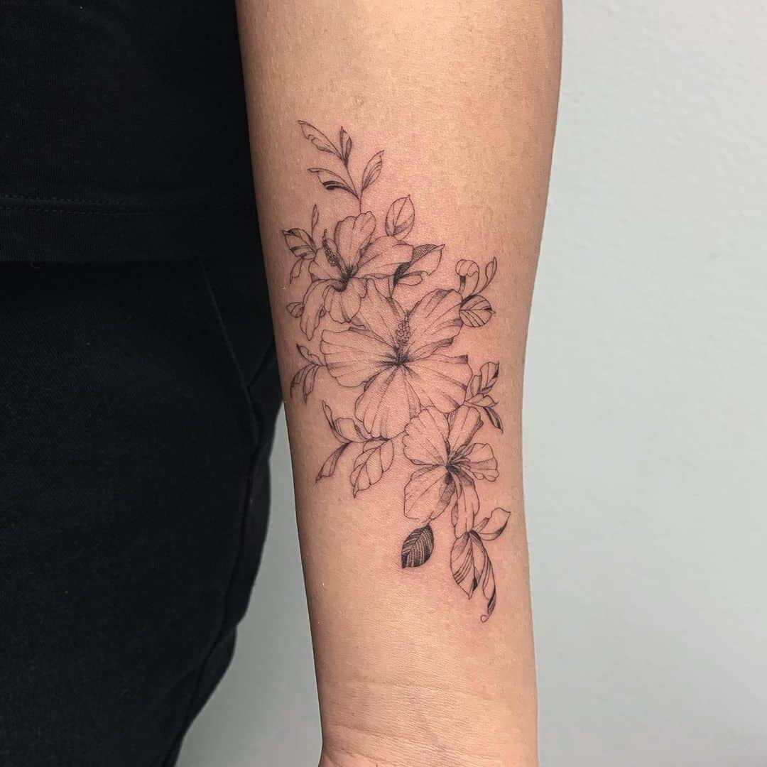 Hibiscus Flower Tattoo Small 