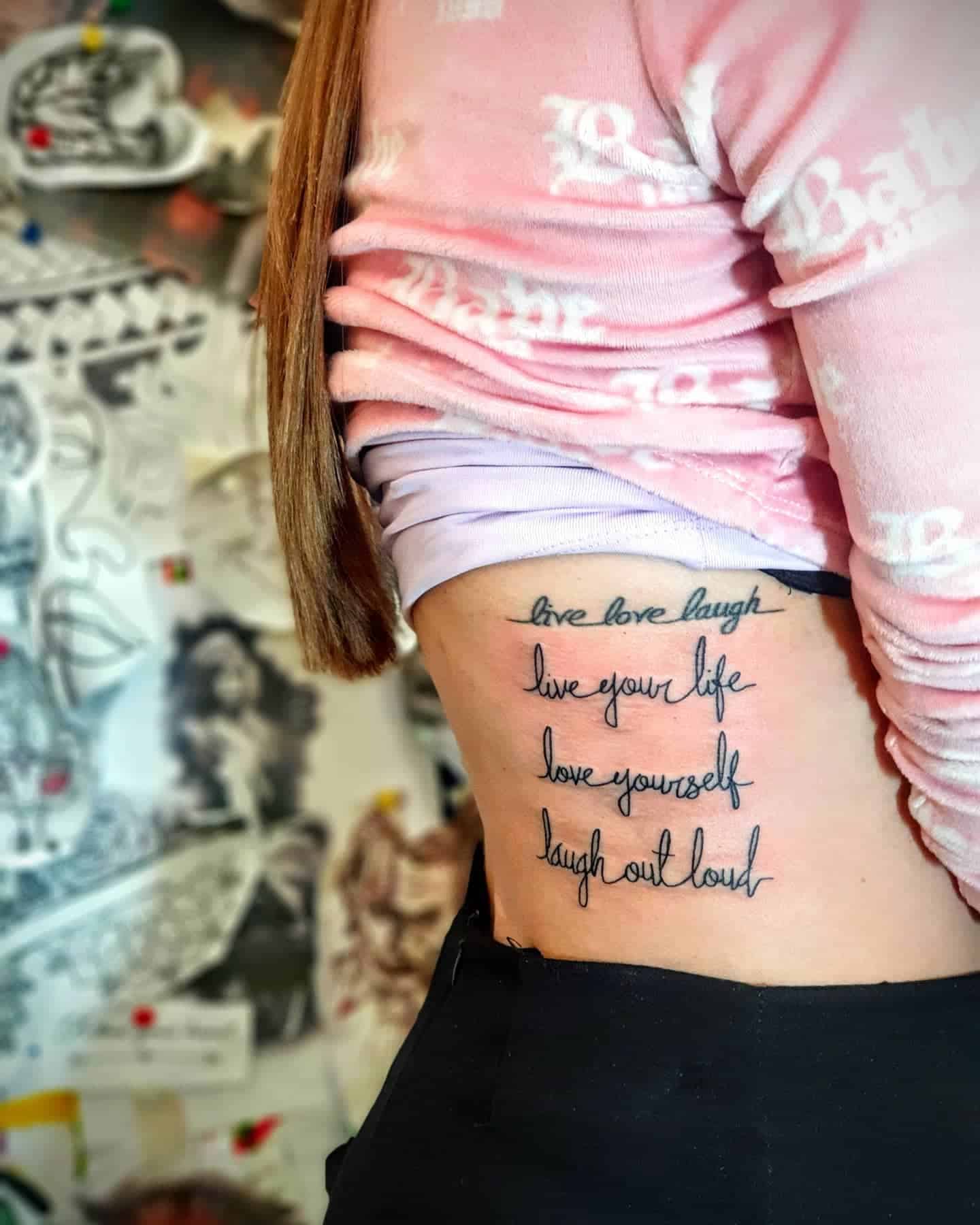 Inspirational or quote side tattoo 5