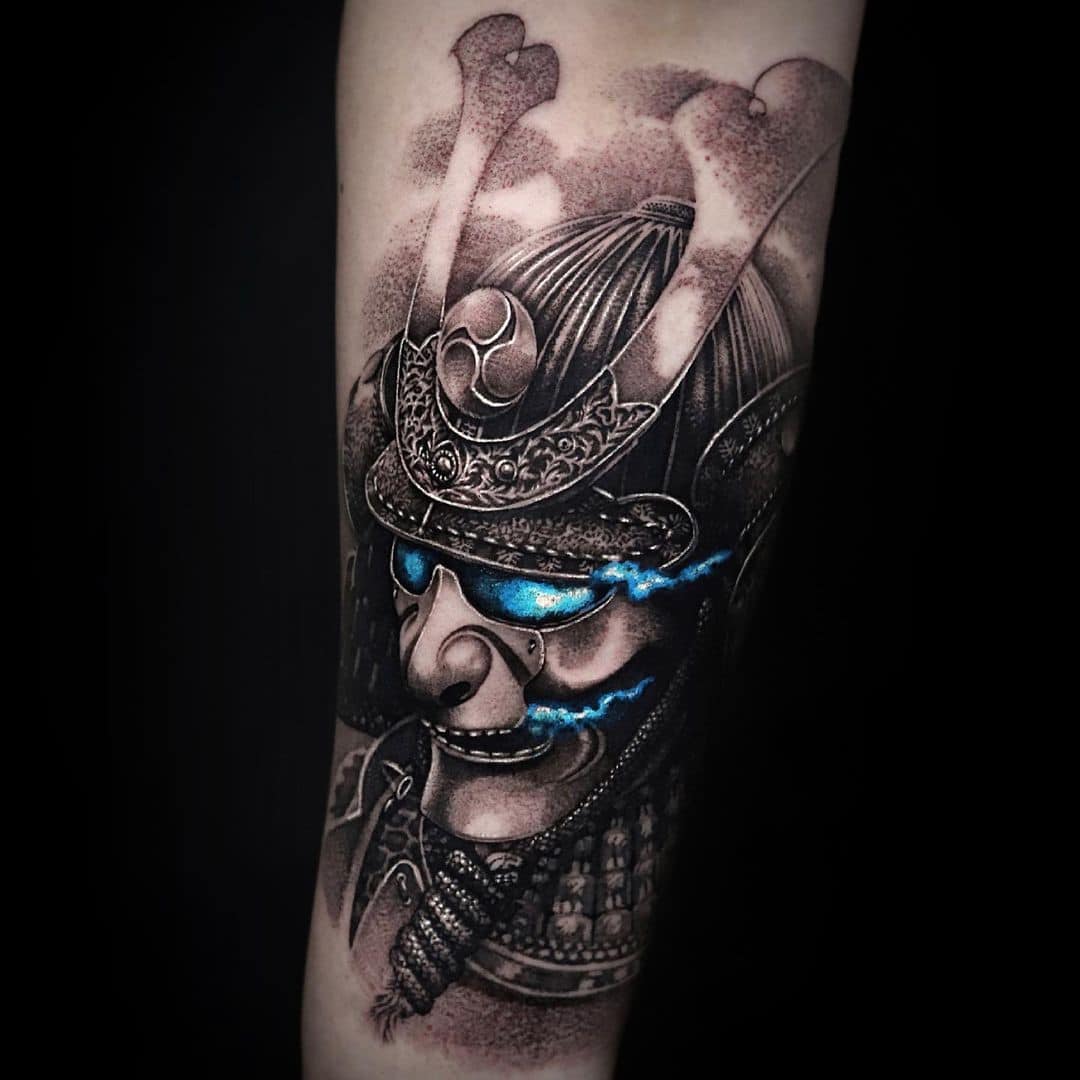 Japanese Samurai Tattoo Pop Of Color