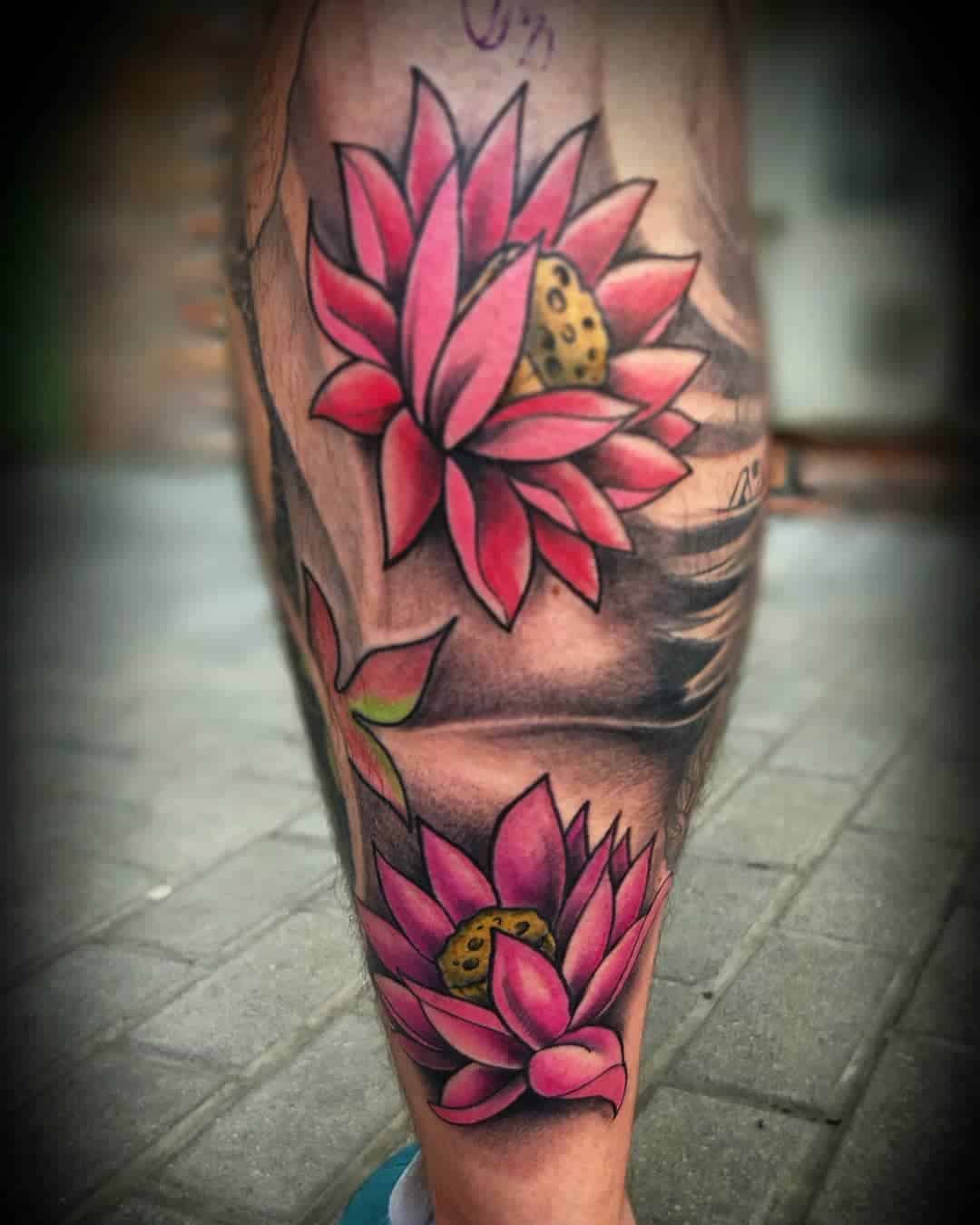 Japanese lotus tattoo 1