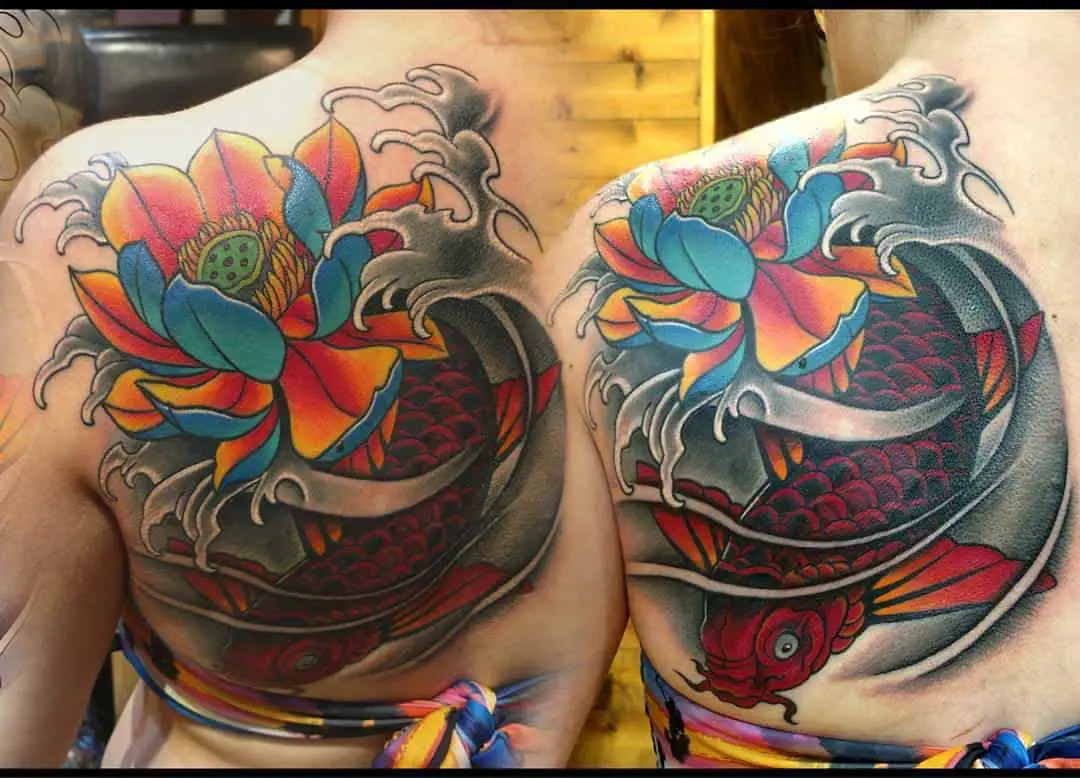Japanese lotus tattoo 4
