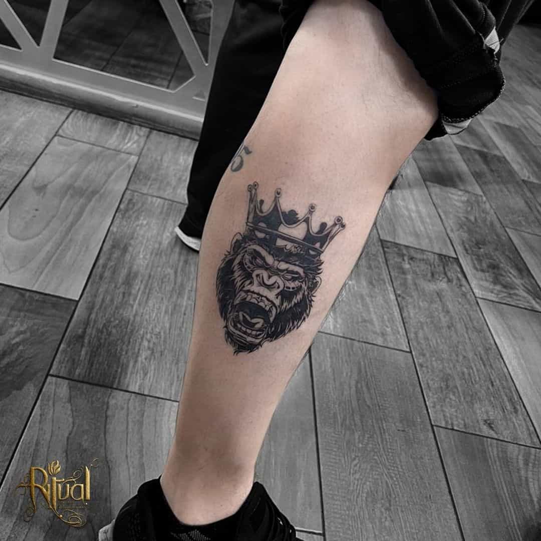 King Kong Tattoo With A Crown Idea