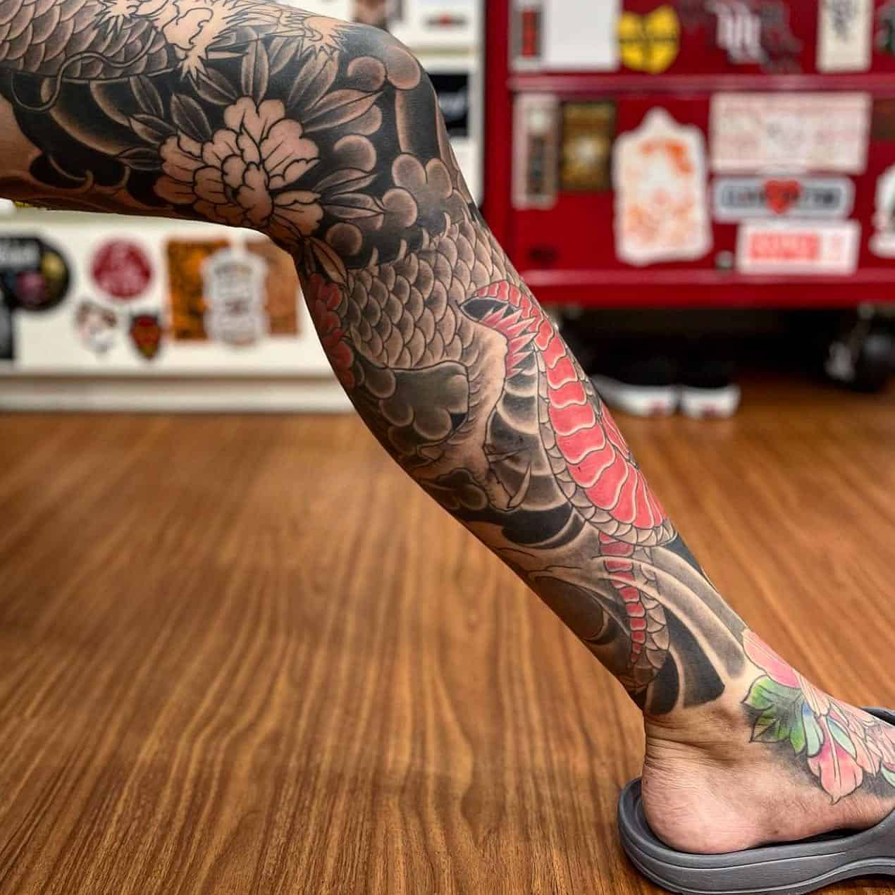 Leg sleeve tattoo 2