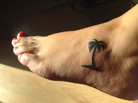 Palm Tree Foot Tattoo 2