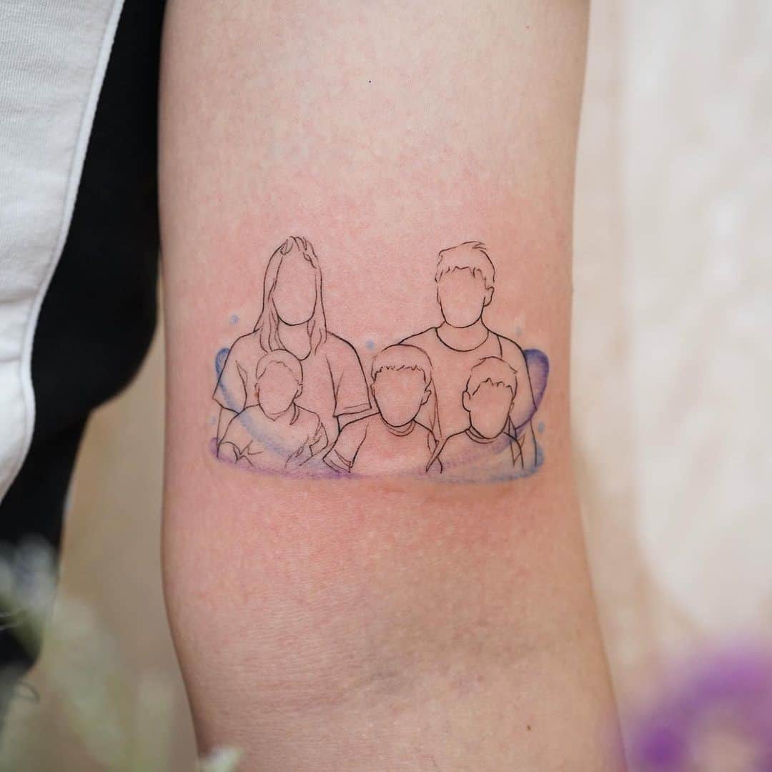 Parents Family Of Three Tattoo 