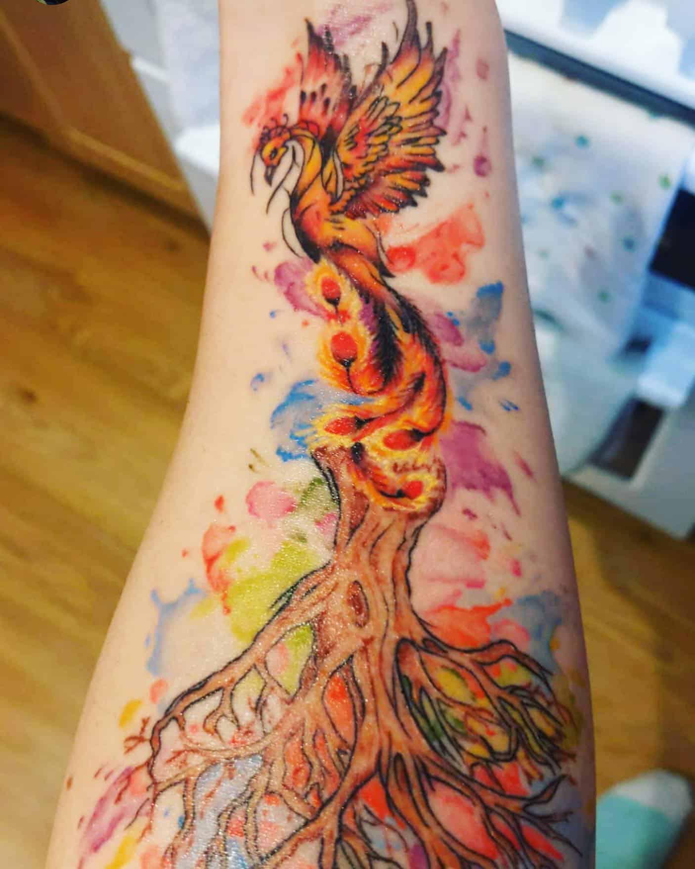 Phoenix Watercolor Tattoo 2
