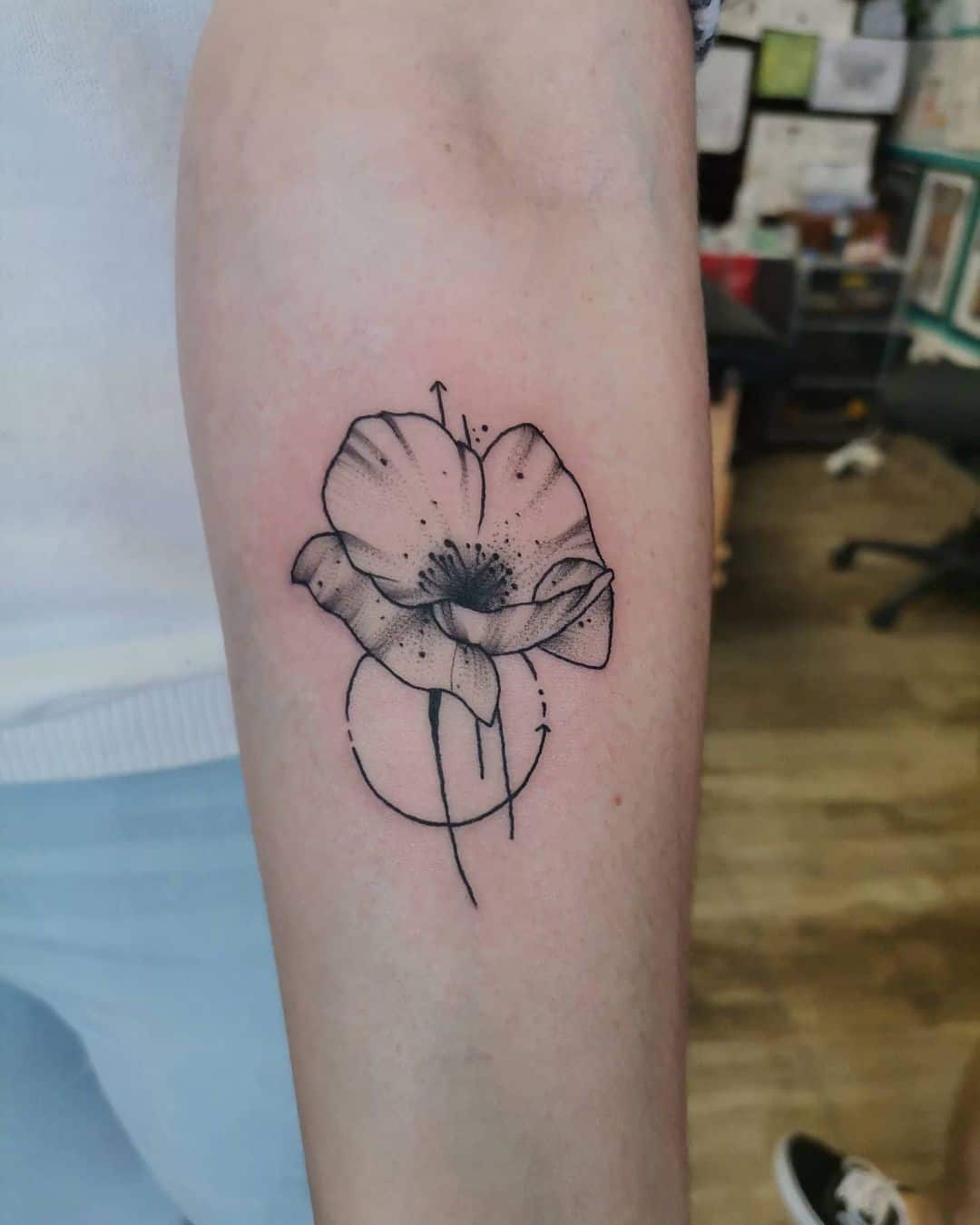 Poppy Flower Tattoo Outline Black Idea