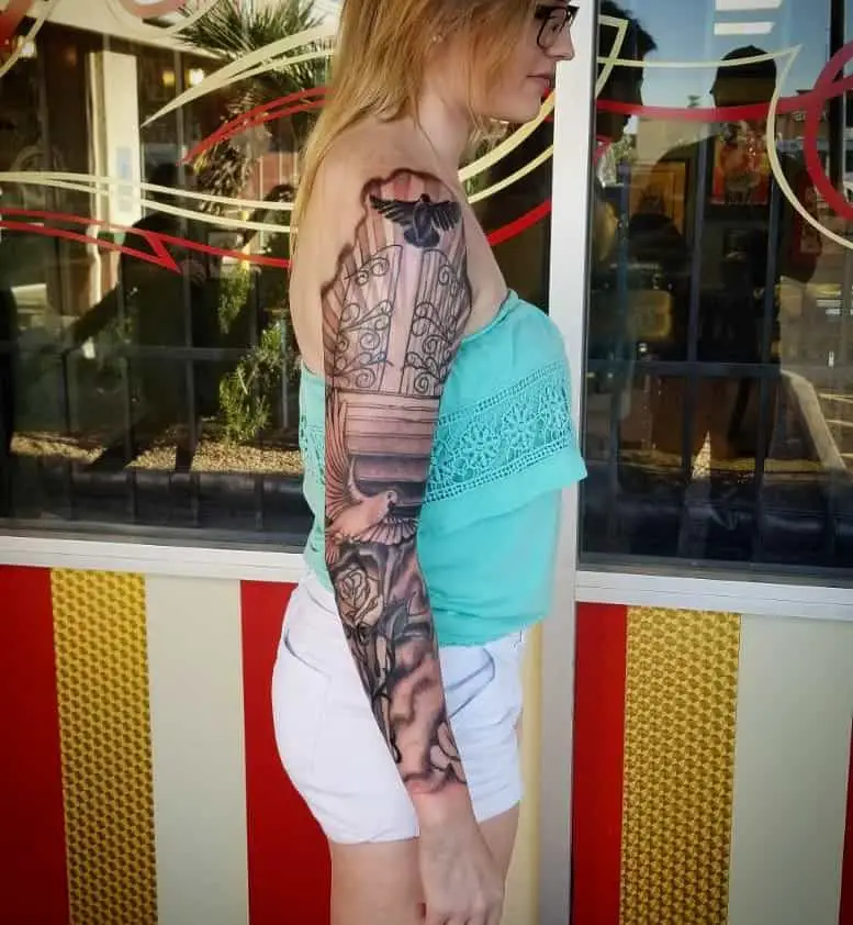 Religious sleeve tattoo 2
