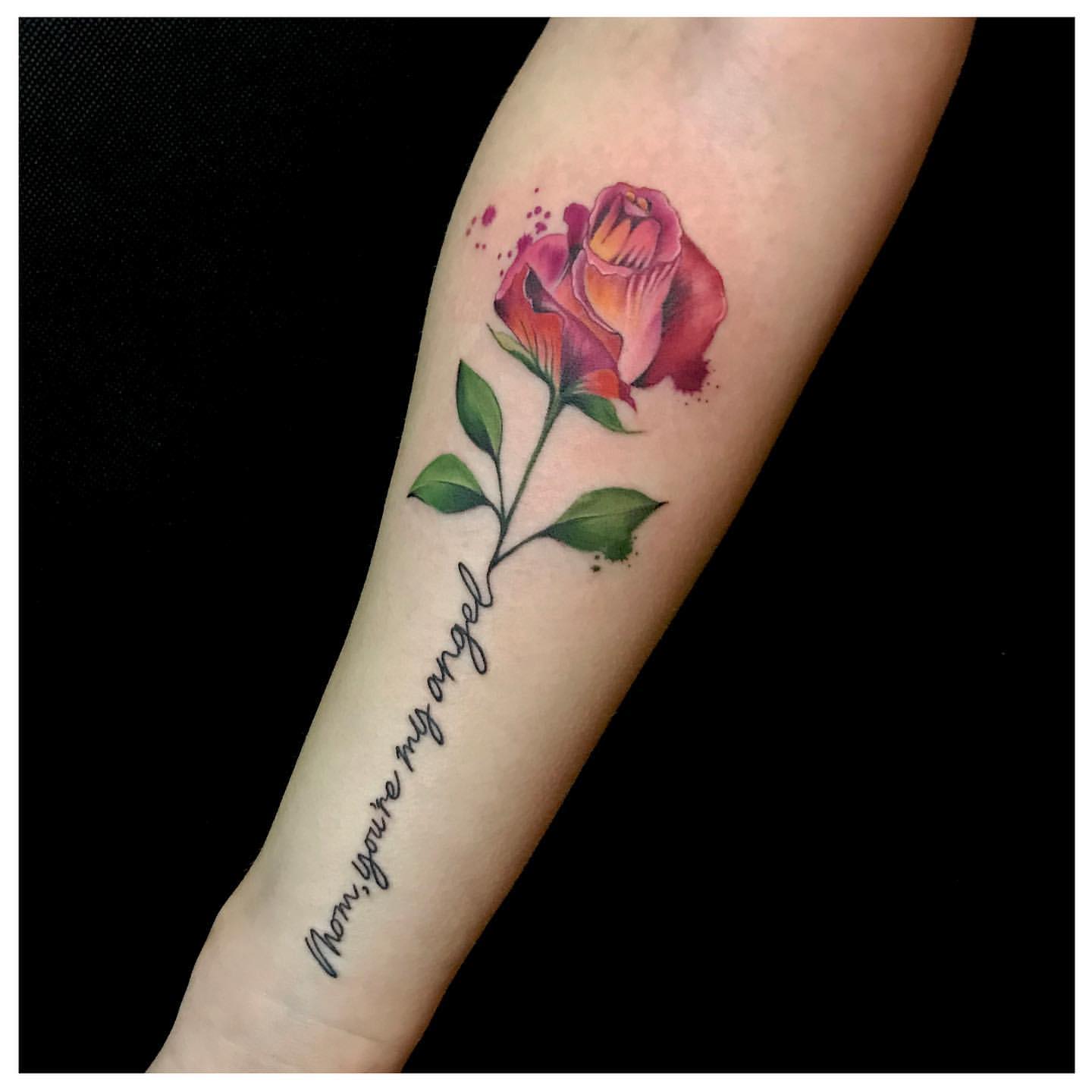Rose Watercolor Tattoos 1