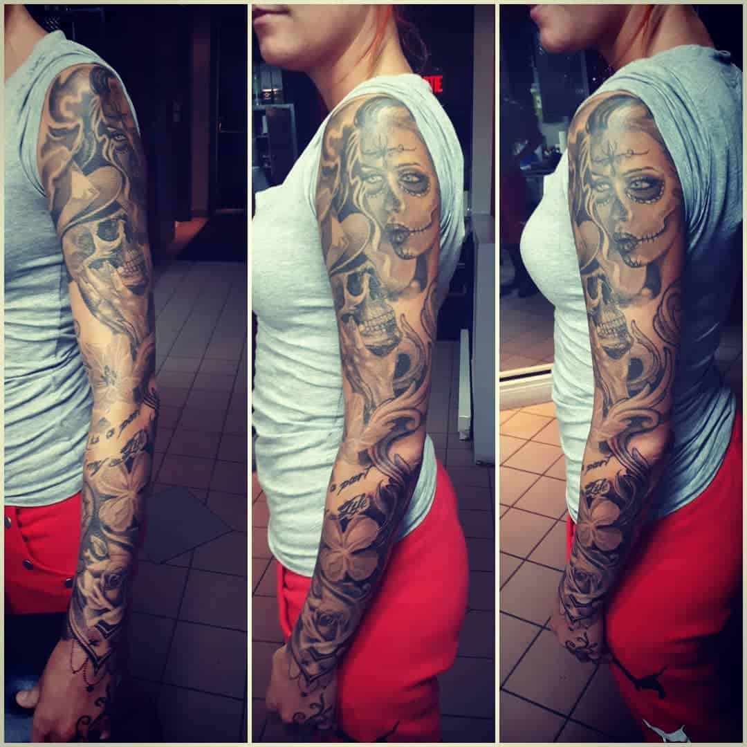 Skull sleeve tattoo 4