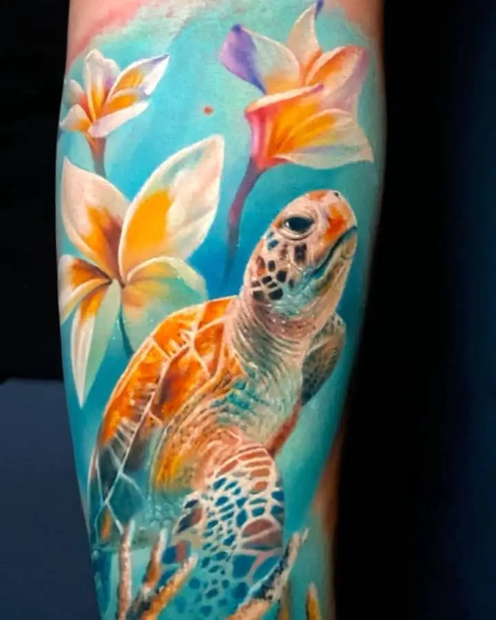Sleeve-Style Turtle Tattoo 3